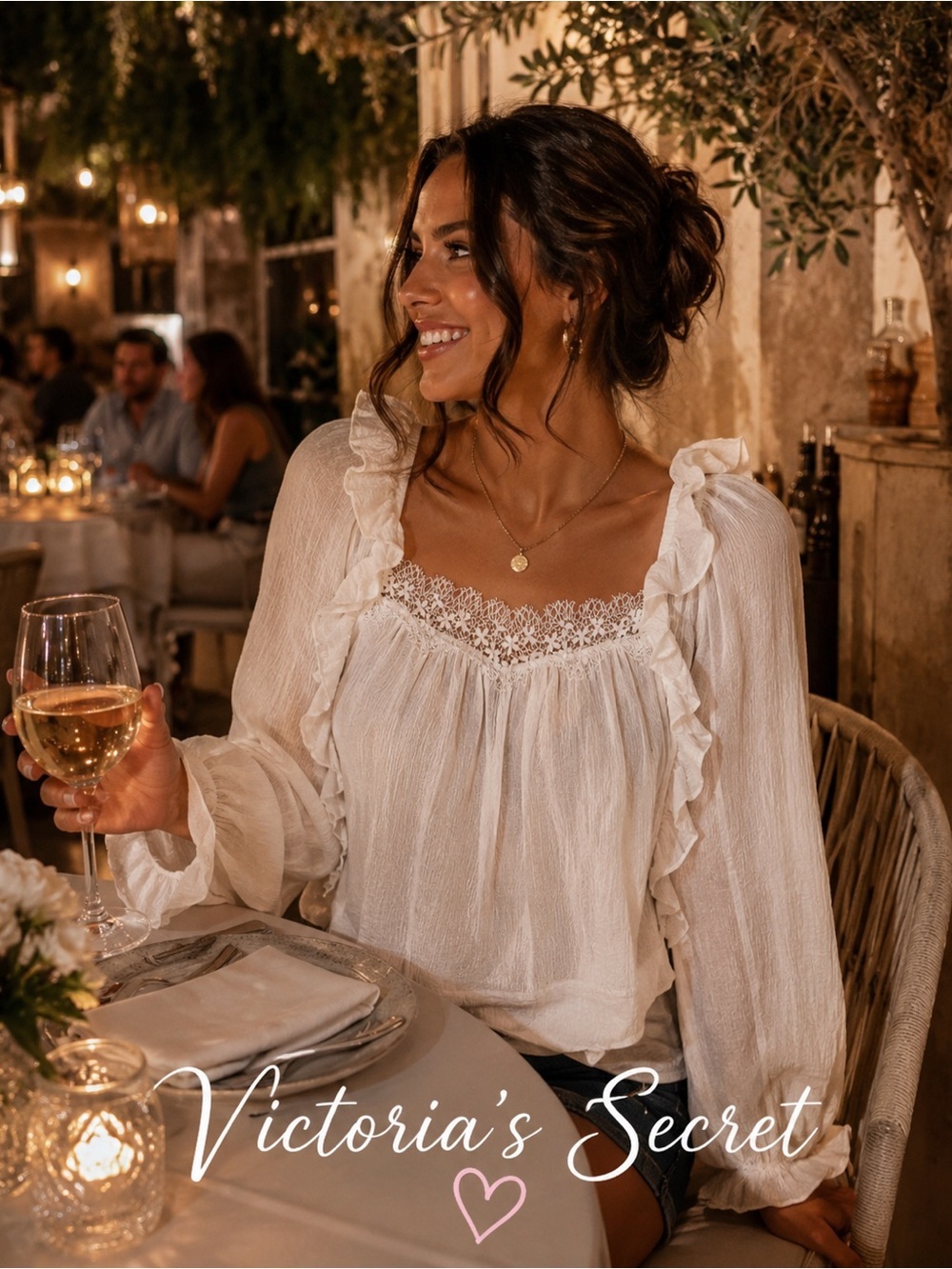Victoria secret White Ruffle Blouse size XS
